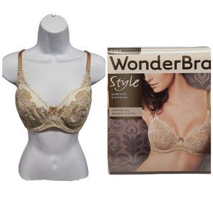 Wonderbra  Womens Size 34B Chantilly Lace Underwire Bra Ivory Nude Style…